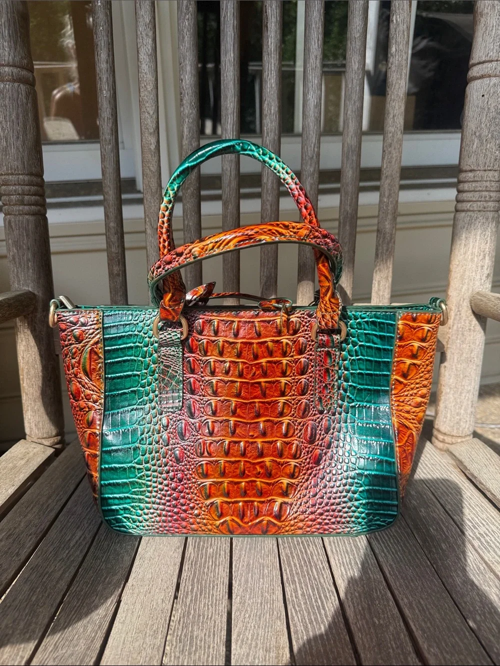 NEW Multicolor Croc-Embossed Handbag